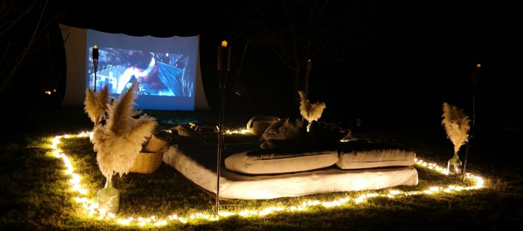 Cine al aire libre con papá