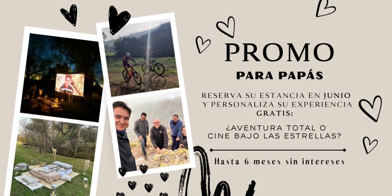 Banner promocional para papás en Raíces México: reserva en junio, aventura total o cine bajo las estrellas.